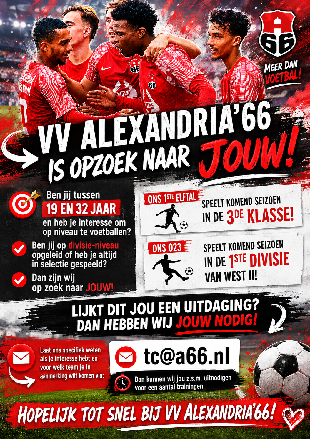 Spelers gezocht